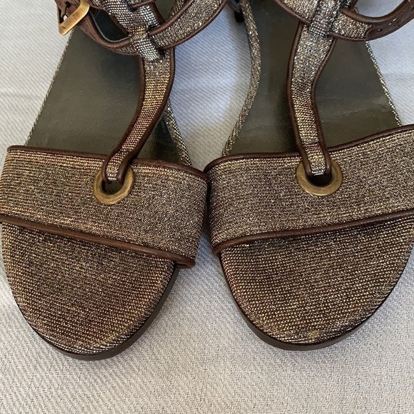 Stuart Weitzman Pyrite Nocturne Glitter Sandals 6 - Picture 3 of 12